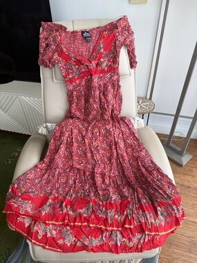 Red Floral Maxi Dress